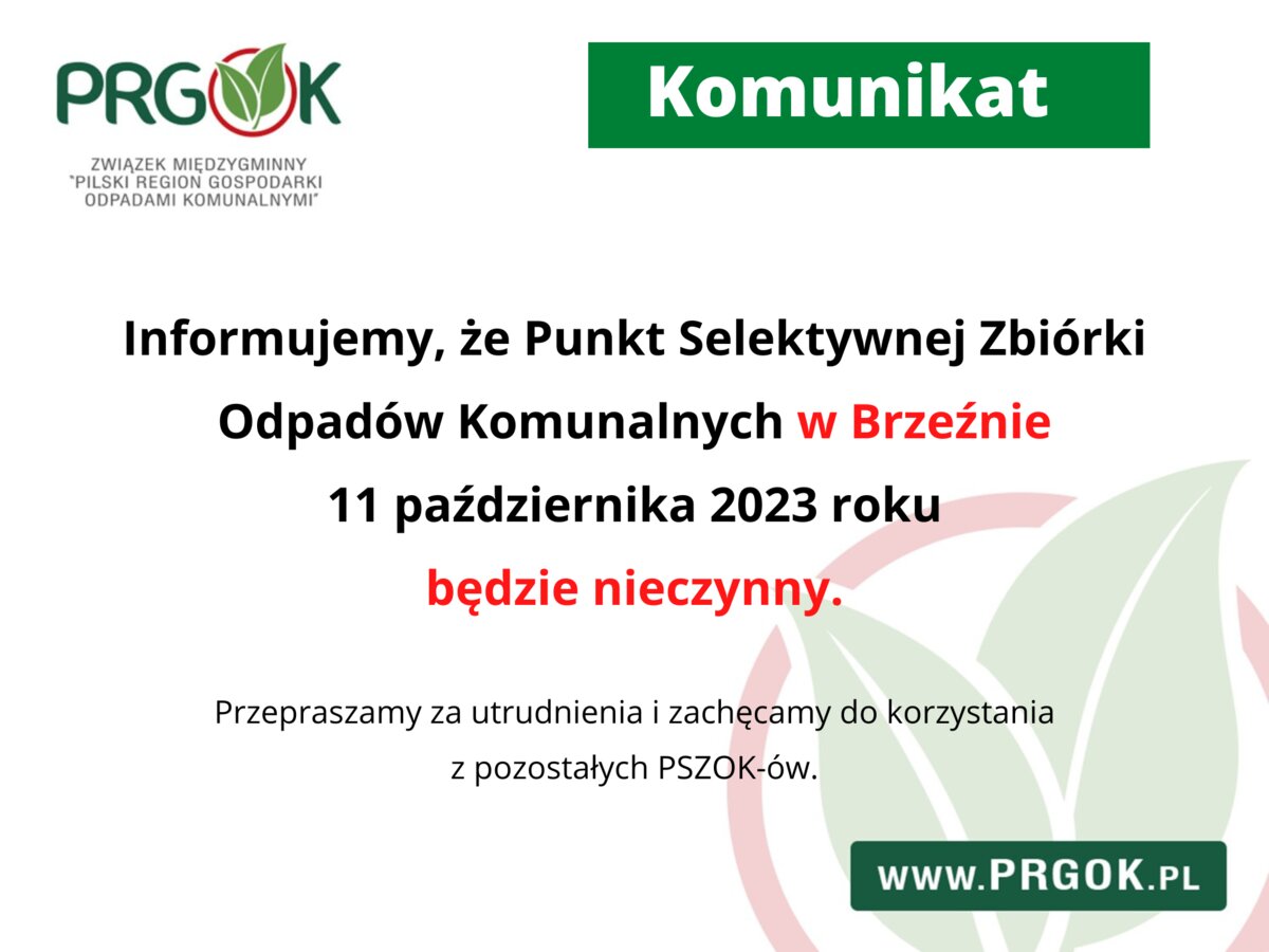 PSZOK Brzeźno - informacja