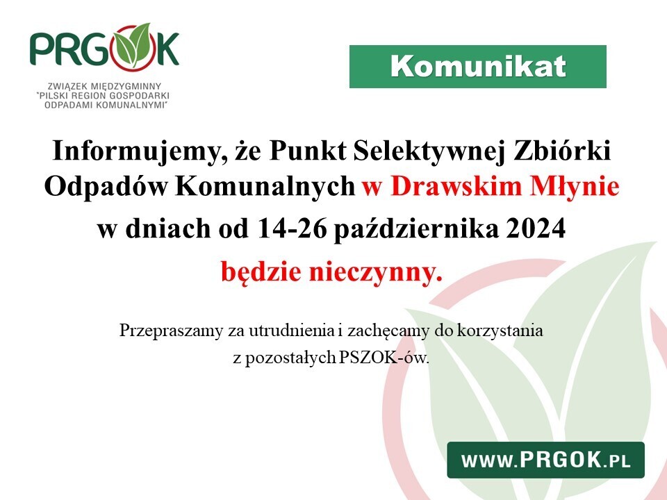 PSZOK Drawski Młyn - informacja
