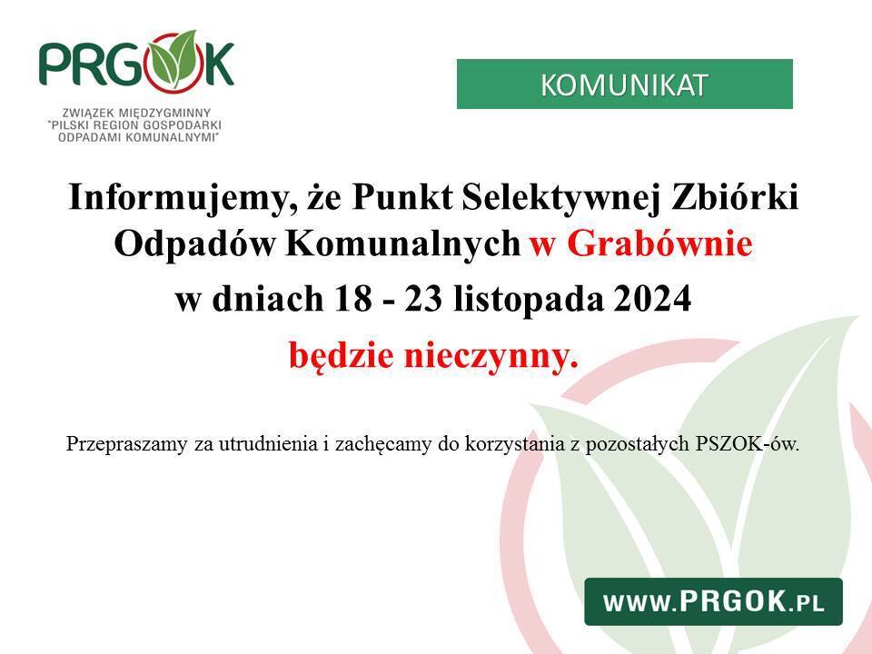 PSZOK Grabówno - informacja