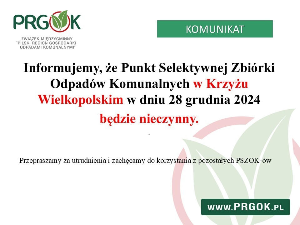 PSZOK Krzyż Wielkopolski - informacja