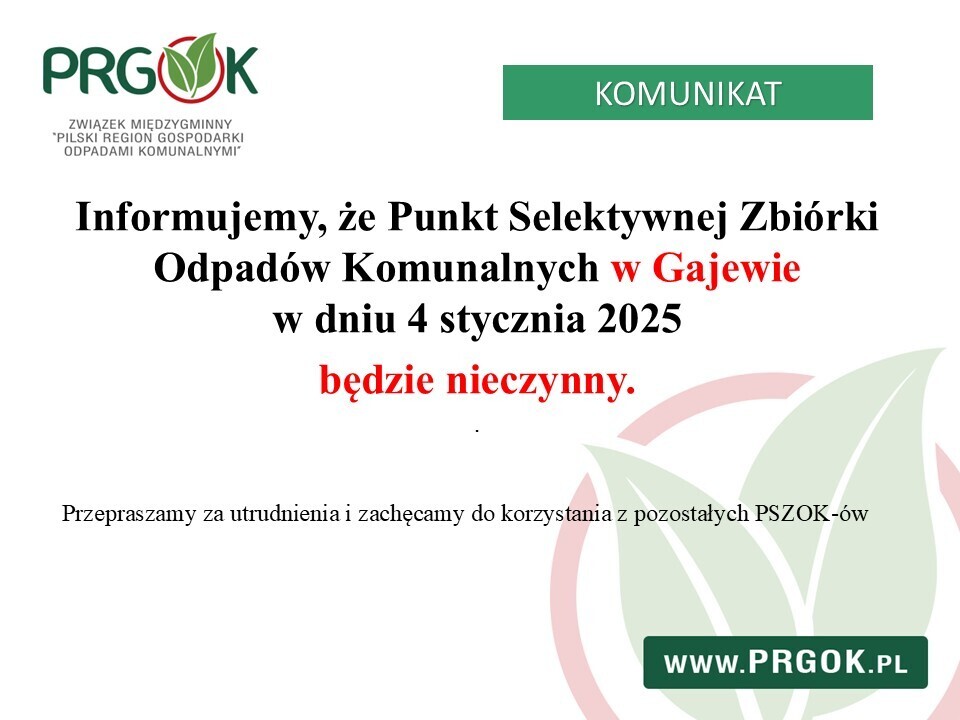 PSZOK Gajewo - informacja