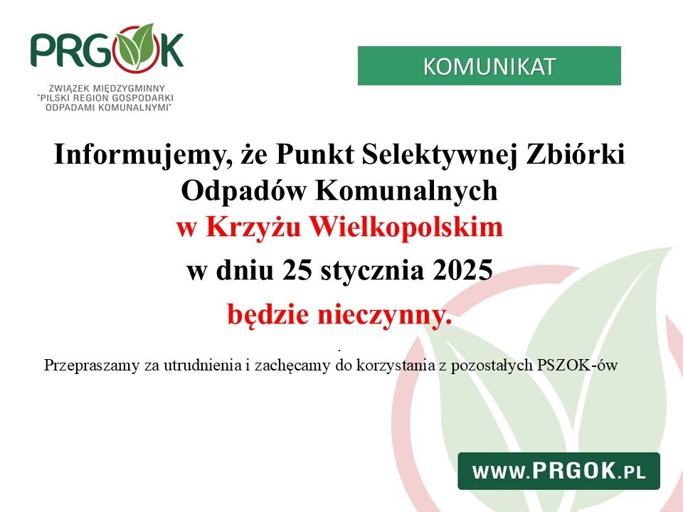 PSZOK Krzyż Wielkopolski - informacja