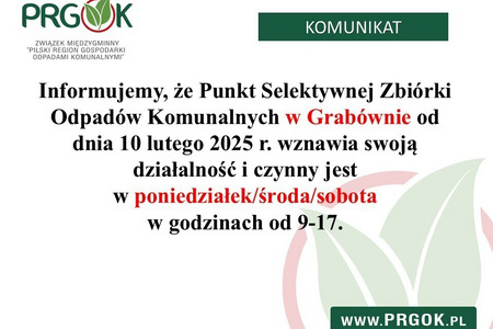 PSZOK Grabówno - informacja