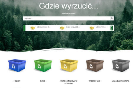 Informacja o dodatkowej wyszukiwarce segregacji odpadów