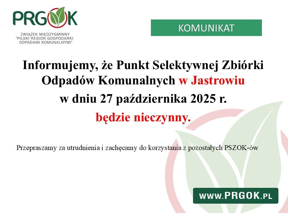 PSZOK Jastrowie - informacja