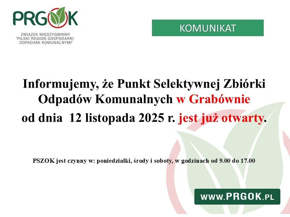 PSZOK Grabówno - informacja