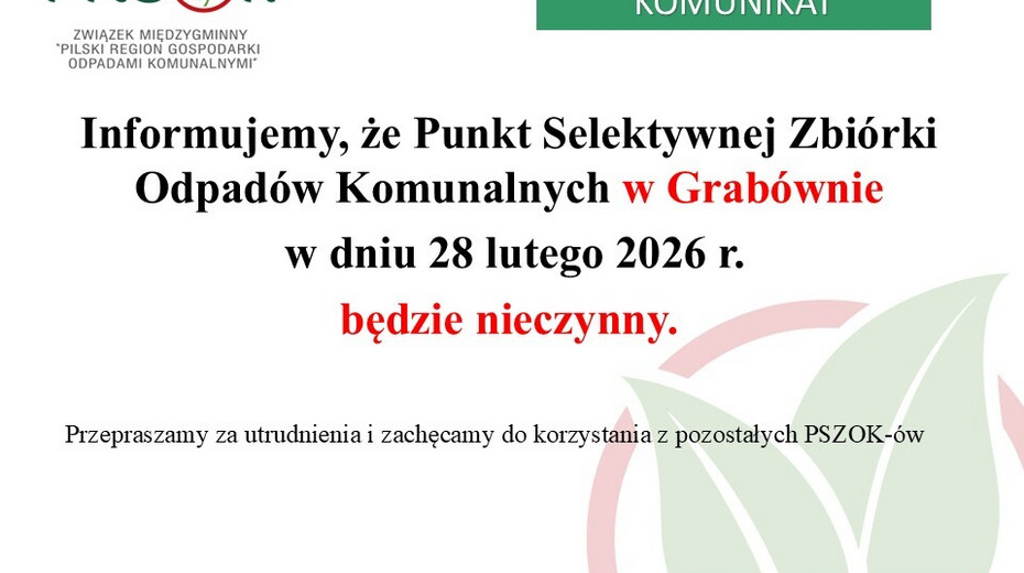 PSZOK Grabówno - informacja 